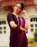 Vsaree Purple Banglory Designer And Printed Work With Georgette Saree And Heavy Rich Pallu