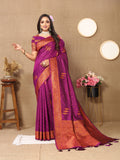 Vsaree Maroon Soft Silk Saree With Heavy Rich Pallu And Zari Weaving Work With Blouse