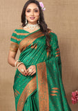 Vsaree Light Green Soft Silk Saree With Heavy Rich Pallu And Zari Weaving Work With Blouse