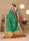 Vsaree Light Green Soft Silk Saree With Heavy Rich Pallu And Zari Weaving Work With Blouse