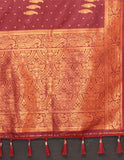 Vsaree Chocolate Soft Silk Saree With Heavy Rich Pallu And Zari Weaving Work With Blouse