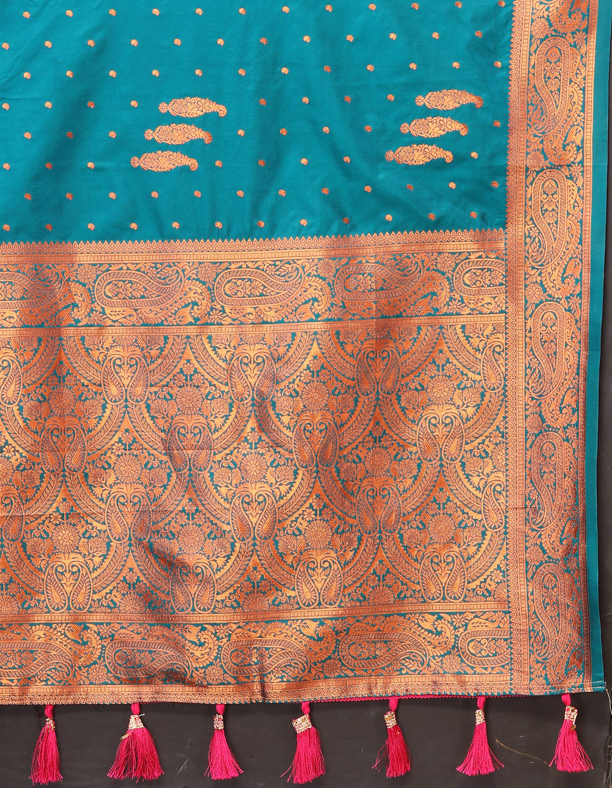 Vsaree Rama Soft Silk Saree With Heavy Rich Pallu And Zari Weaving Work With Blouse