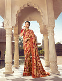 Vsaree Rose Banglori Printed Pallu And Designer Border Saree With Banglori Blouse For Women