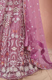 WOMEN'S LAVENDER PREMIUM NET SEQUANCE AND MULTI THREAD WORK OCCASION WEAR LEHENGA CHOLI