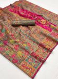 Vsaree Green Banarasi Silk Designer Saree With Banarasi Border And Blouse