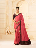 Vsaree Rose Silk Stone Work And Contrast Rich Pallu With Banglory Blouse Piece For Women