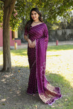 Indian Bandhej Silk Saree Wedding Party Clothing Trending Vsaree For Woman