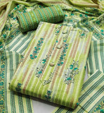 Zooara Green Color Cotton Function And Wedding Dress Matrials With Bottom And Dupatta