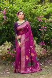 Vsaree Pink Tussar Silk Saree with Traditional Beautiful Madhubani Print On Pallu And Blouse