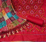 Zooara Red Color Chanderi Function And Wedding Dress Matrials With Bottom And Dupatta