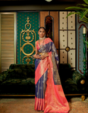 Designer Banarasi Silk Golden Border With Banarasi Design Saree And Blouse