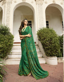 Vsaree Green Rangoli Silk Printed And Banglori Saree With Heavy Rich Pallu