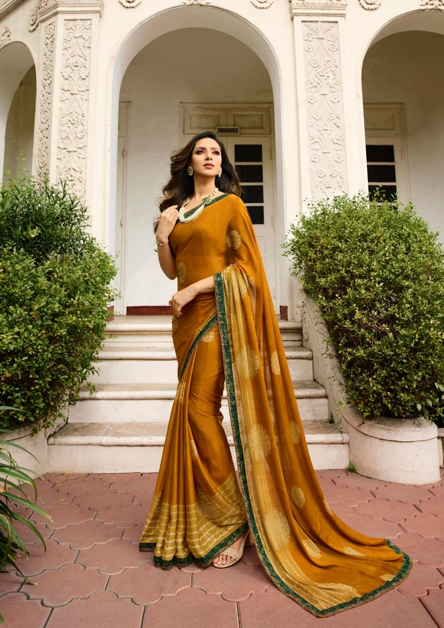 Vsaree Yellow Rangoli Silk Printed And Banglori Saree With Heavy Rich Pallu