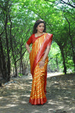 Designer Banarasi Leheriya Design Soft Silk Saree With Pure Golden Zari Border