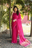 Indian Bandhej Silk Saree Wedding Party Clothing Trending Vsaree For Woman