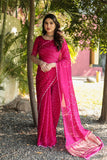 Indian Bandhej Silk Saree Wedding Party Clothing Trending Vsaree For Woman