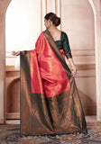 Vsaree Red Kanchipuram Silk Saree With Designer Zari Weaving Border And Blouse