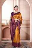 Vsaree Yellow Kanchipuram Silk Saree With Designer Zari Weaving Border And Blouse