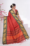 Vsaree Red Kanjivaram Silk Saree With Designer Zari Weaving Border And Blouse