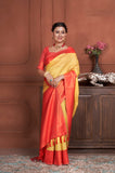 Vsaree Yellow Kanjivaram Silk Saree With Designer Zari Weaving Border And Blouse