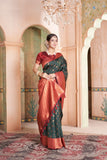 Vsaree Green Kanjivaram Silk Saree With Designer Zari Weaving Border And Blouse