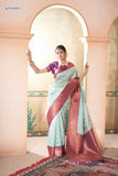 Vsaree Light Blue Kanjivaram Silk Saree With Designer Zari Weaving Border And Blouse