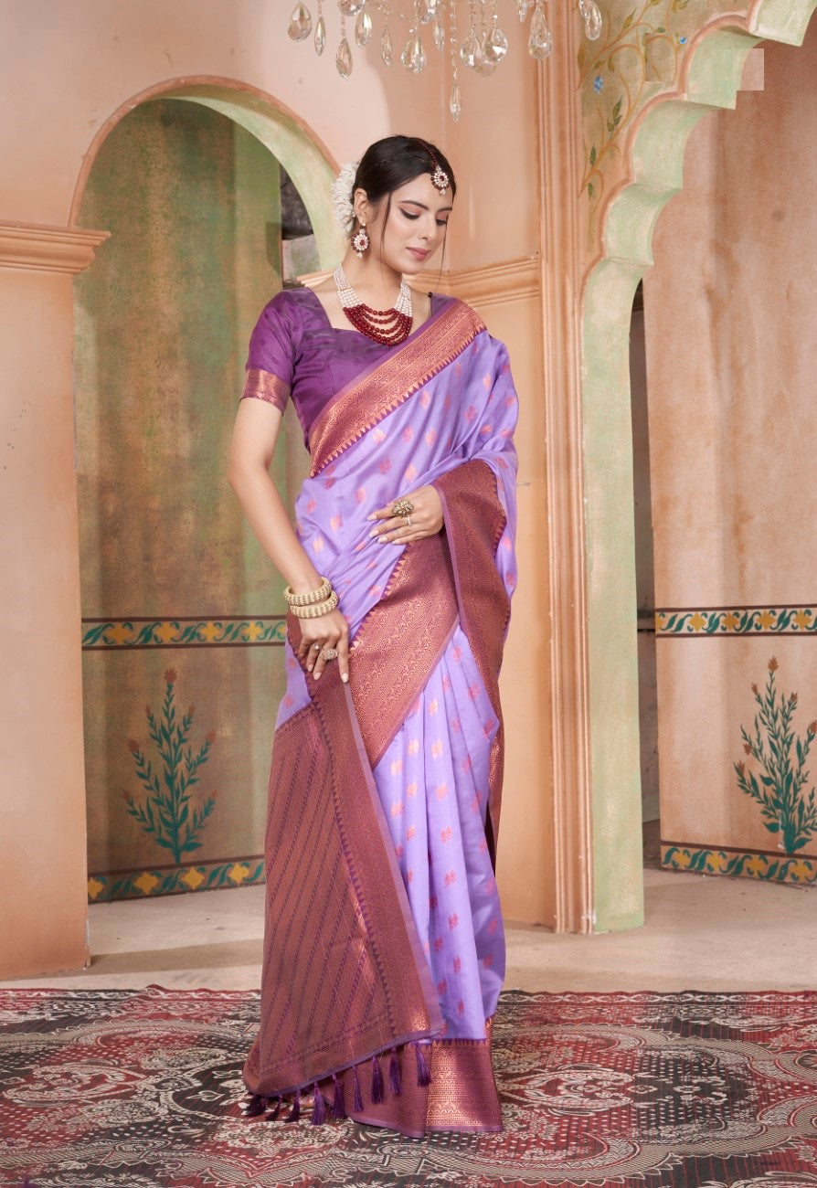 Vsaree Wine Kanjivaram Silk Saree With Designer Zari Weaving Border And Blouse