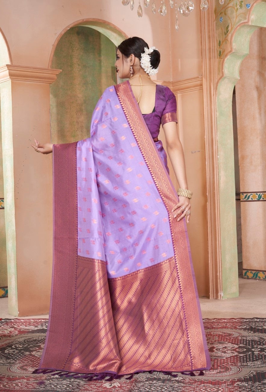 Vsaree Wine Kanjivaram Silk Saree With Designer Zari Weaving Border And Blouse