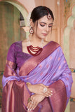 Vsaree Wine Kanjivaram Silk Saree With Designer Zari Weaving Border And Blouse