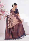 Vsaree Light Purple Kanjivaram Silk Saree With Designer Zari Weaving Border And Blouse