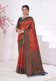 Vsaree Rasberry Kanjivaram Silk Saree With Designer Zari Weaving Border And Blouse