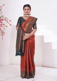 Vsaree Rasberry Kanjivaram Silk Saree With Designer Zari Weaving Border And Blouse