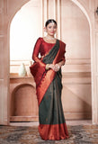 Vsaree Green Kanjivaram Silk Saree With Designer Zari Weaving Border And Blouse