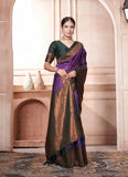 Vsaree Wine Kanjivaram Silk Saree With Designer Zari Weaving Border And Blouse