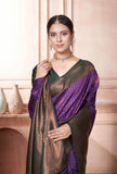 Vsaree Wine Kanjivaram Silk Saree With Designer Zari Weaving Border And Blouse