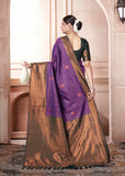 Vsaree Wine Kanjivaram Silk Saree With Designer Zari Weaving Border And Blouse