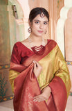 Vsaree Yellow Kanjivaram Silk Saree With Designer Zari Weaving Border And Blouse