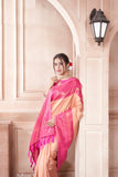 Vsaree Light Pink Faux Kanjivaram Silk Saree With Designer Zari Weaving Border And Blouse