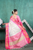 Vsaree Rani Pink Faux Kanjivaram Silk Saree With Designer Zari Weaving Border And Blouse