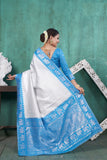 Vsaree Sky Blue Faux Kanjivaram Silk Saree With Designer Zari Weaving Border And Blouse