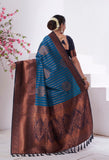 Vsaree Blue Kanjivaram Silk Saree With Designer Zari Weaving Border And Blouse