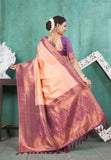 Vsaree Lavender Kanjivaram Silk Saree With Designer Zari Weaving Border And Blouse