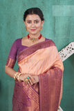 Vsaree Lavender Kanjivaram Silk Saree With Designer Zari Weaving Border And Blouse