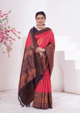 Vsaree Red Kanjivaram Silk Saree With Designer Zari Weaving Border And Blouse