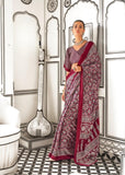 Vsaree Maroon Banarasi Silk Designer Saree With Banarasi Border And Blouse