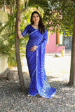 Indian Bandhej Silk Saree Wedding Party Clothing Trending Vsaree For Woman