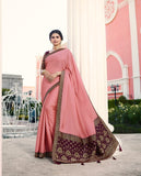 Vsaree Rose Banglori Plain Saree And Designer Border And Rich Pallu With Blouse