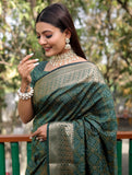 Bandhani Silk Saree with Bandhej Work Multi Color Silk Saree With Rich Zari Border & Tussal  By Vsaree