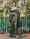 Bandhani Silk Saree with Bandhej Work Multi Color Silk Saree With Rich Zari Border & Tussal  By Vsaree