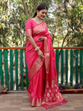 Bandhani Silk Saree with Bandhej Work Multi Color Silk Saree With Rich Zari Border & Tussal  By Vsaree